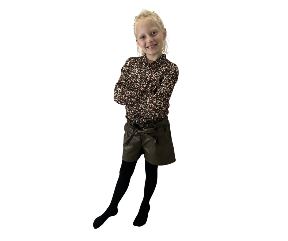 Fashion by Livana | Bloemen blouse lange mouw donkergroen