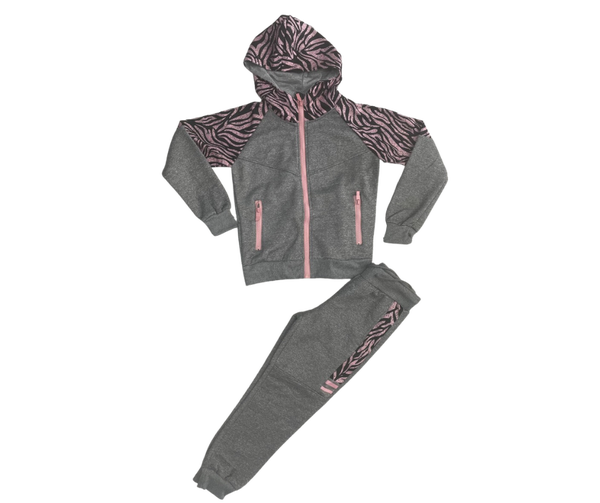 Fashion by Livana | Joggingpak grijs/roze