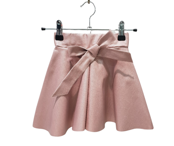 Fashion by Livana | Korte leren rok met broekje glitter roze