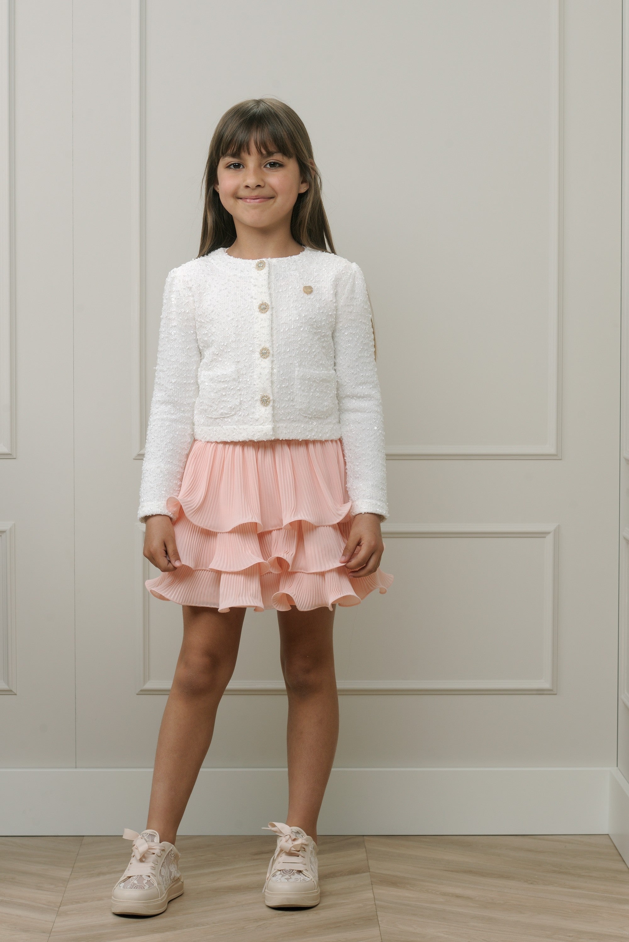 Fashion by Livana | Le chic, roze plissé rokje met franjes