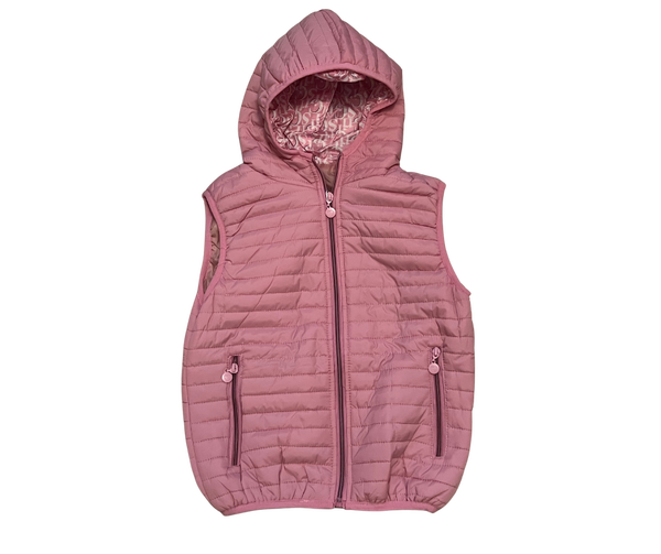 Fashion by Livana | Bodywarmer roze met capuchon
