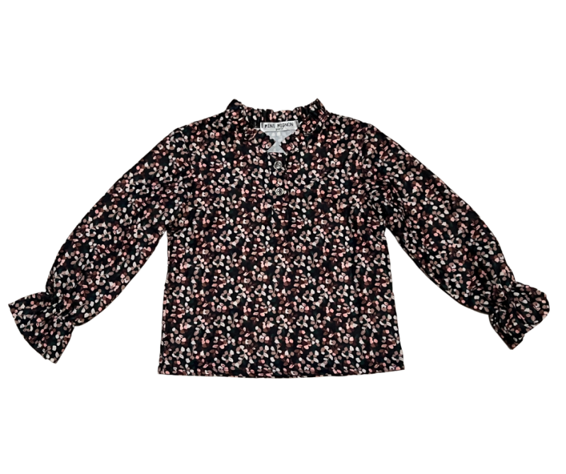 Fashion by Livana | Bloemen blouse lange mouw donkergroen