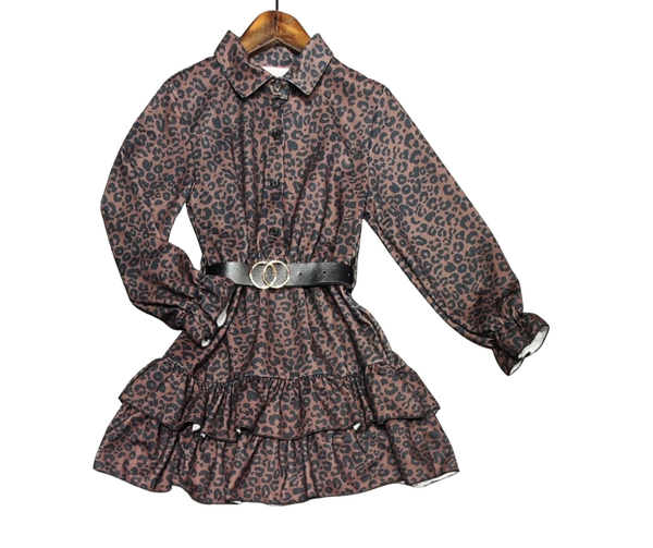 Fashion by Livana | Panter jurkje met ceintuur om de middel