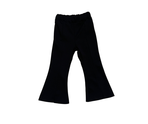 Fashion by Livana | Flair broek zwart met kleine split aan de voorkant