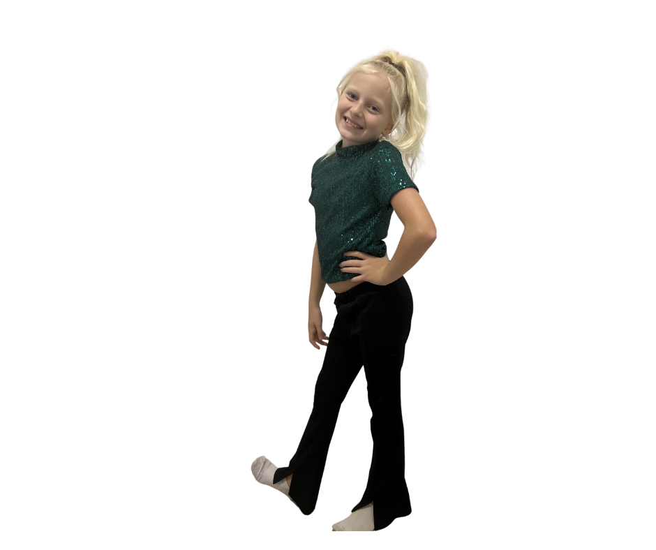 Fashion by Livana | Glitter pailletten top groen