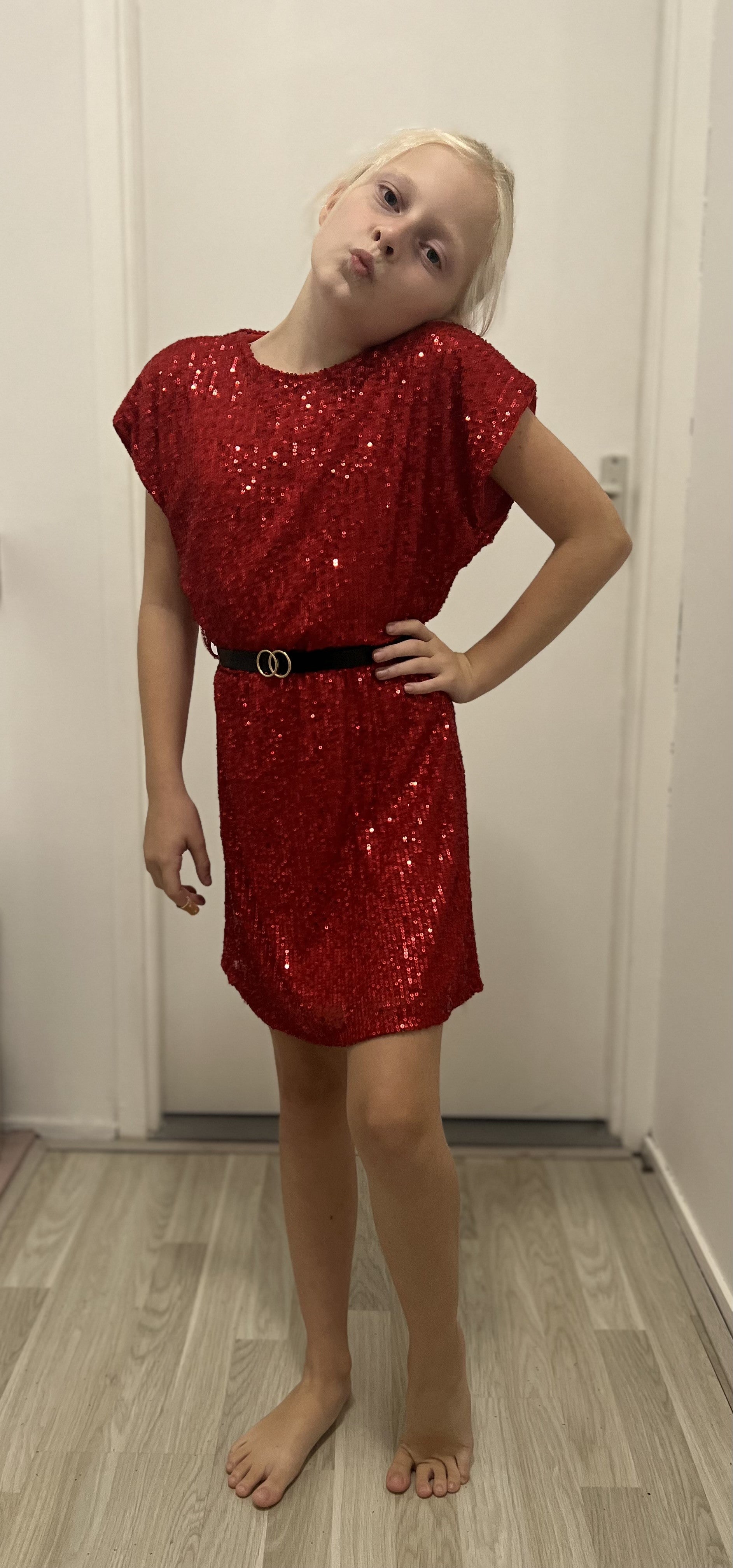 Fashion by Livana | Glitter pailletten jurk rood