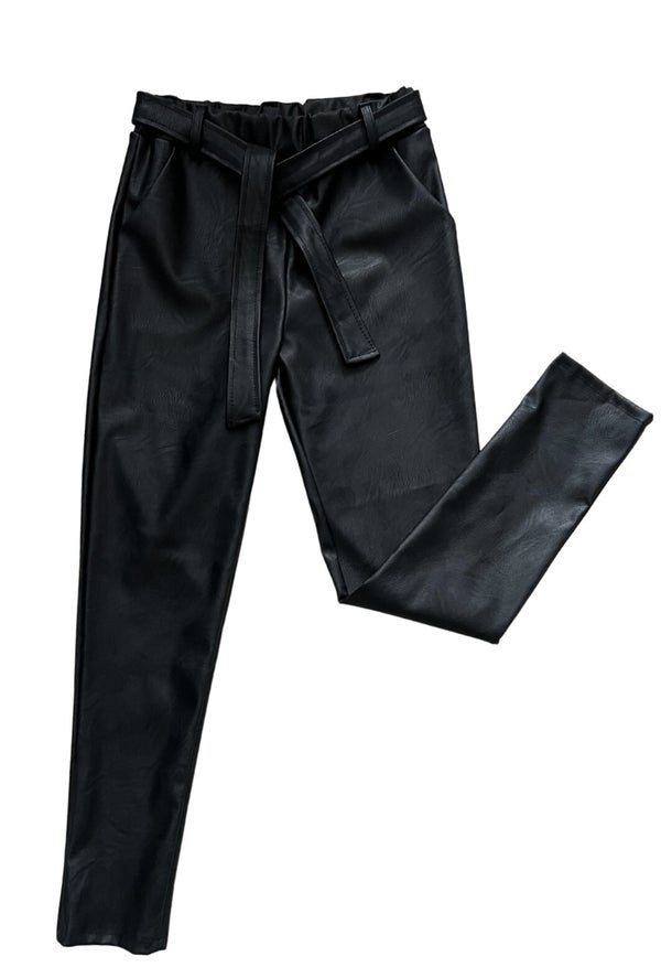 Fashion by Livana | Leren broek zwart
