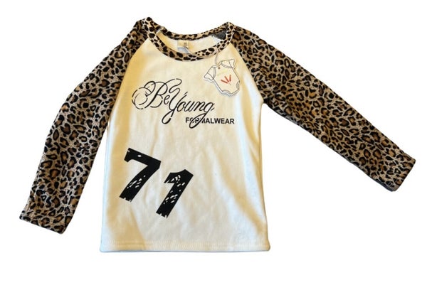 Tshirt lange mouwen wit luipaard