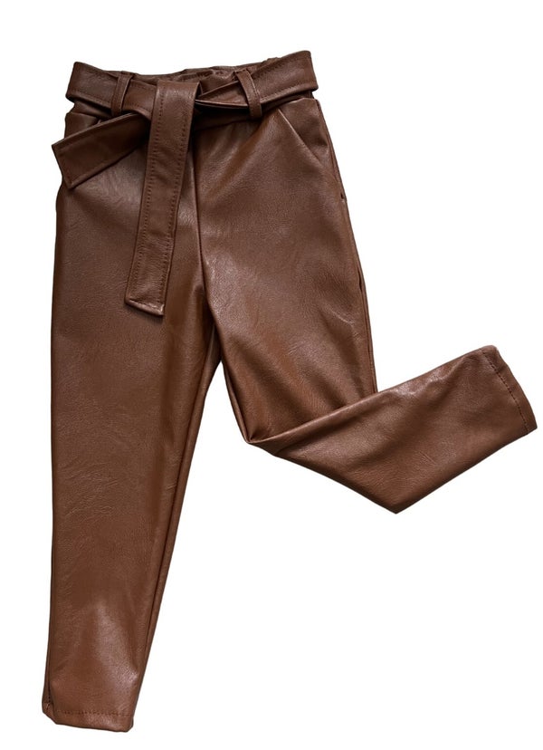 Fashion by Livana | Leren broek bruin